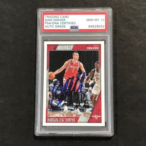 2016-17 NBA Hoops #118 Sam Dekker Signed Card AUTO 10 PSA Slabbed Rockets