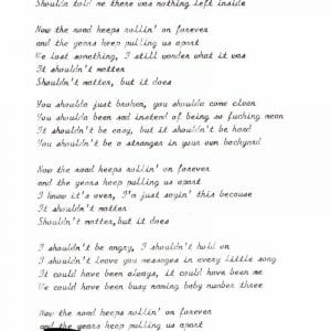 JOHN MAYER SIGNED AUTOGRAPH SHOULDN'T MATTER BUT IT DOES LYRIC SHEET W/ JSA COA