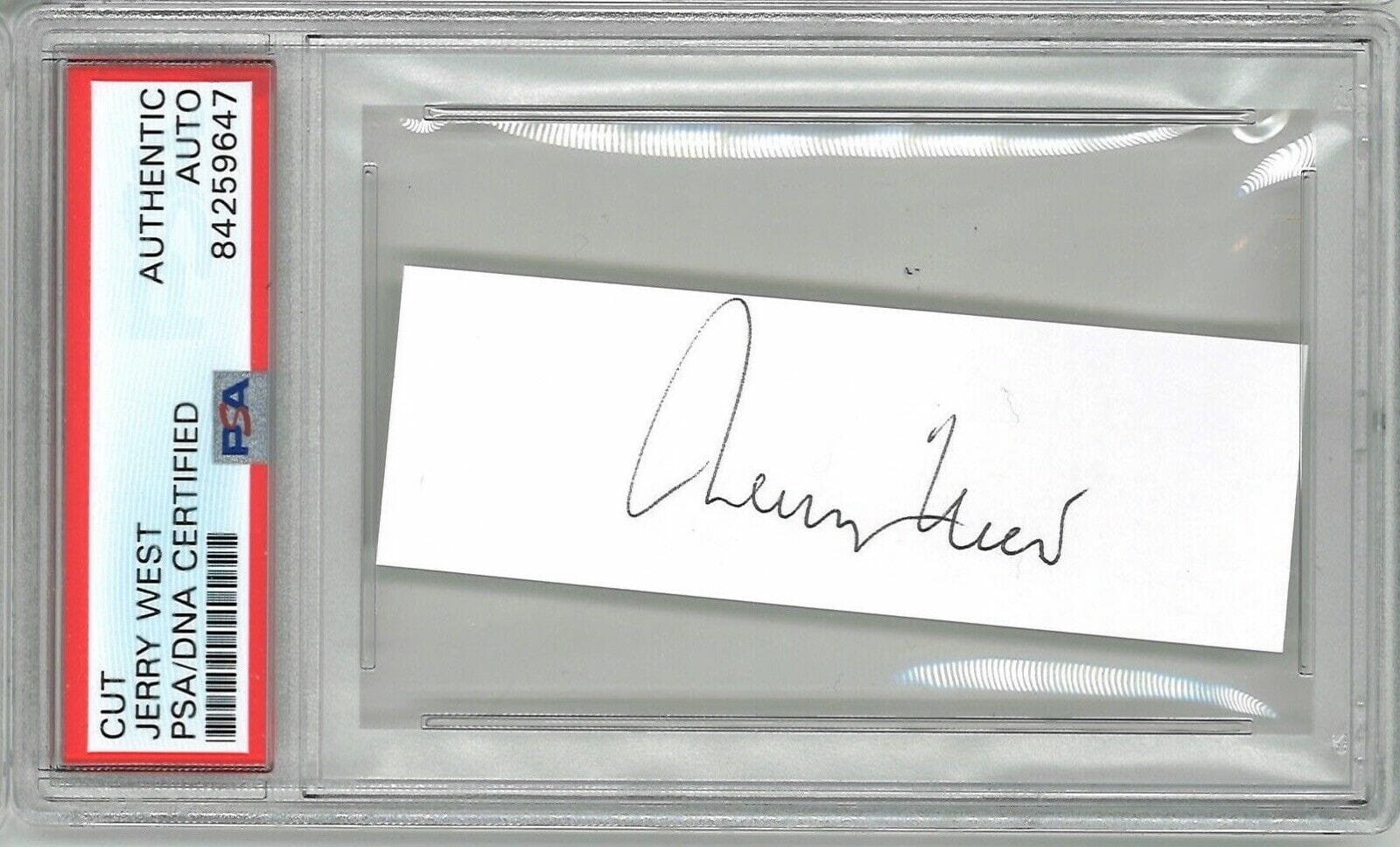 JERRY WEST SIGNED CUT SIGNATURE PSA DNA 84259647 HOF TOP 50 LAKER ...