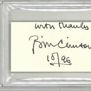 BILL CLINTON SIGNED CUT SIGNATURE PSA DNA 84410086 POTUS 42 IN OFFICE SIGNATURE
