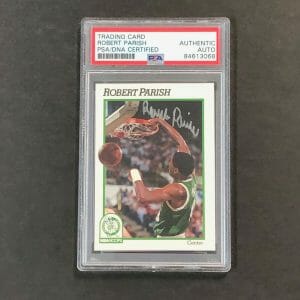 1991-92 NBA Hoops #15 Robert Parish Signed AUTO PSA Slabbed Celtics