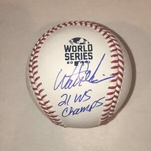 WALT WEISS Signed Official 2021 WORLD SERIES Baseball Beckett (BAS) w/ Inscrip