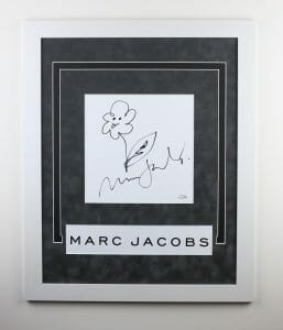MARC JACOBS AUTOGRAPH SIGNED ORIGINAL ART SKETCH FRAMED 16×20 DISPLAY ACOA COLLECTIBLE MEMORABILIA