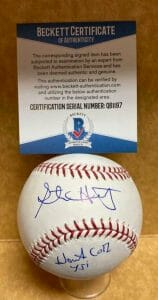 STEVE HERTZ HOUSTON COLT 45S SIGNED AUTOGRAPHED M.L. BASEBALL BECKETT Q61197 COLLECTIBLE MEMORABILIA