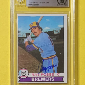 1979 TOPPS RAY FOSSE #51 AUTHENTIC AUTO BECKETT CERTIFIED BREWERS