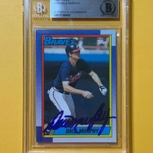 1990 TOPPS DALE MURPHY #750 AUTHENTIC AUTO BECKETT CERTIFIED BRAVES