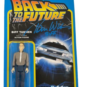 TOM WILSON SIGNED BACK TO THE FUTURE REACTION FIGURE AUTOGRAPH BECKETT COA