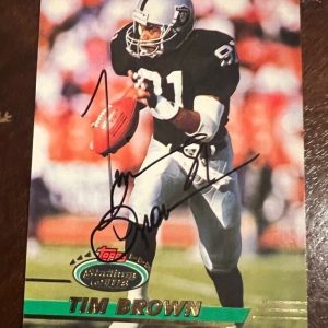 Tim Brown signed autographed 1993 Stadium Club Football Card