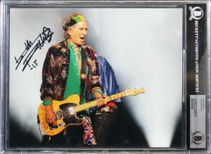 KEITH RICHARDS ROLLING STONES AUTHENTIC SIGNED 8×10 PHOTO AUTO 10! BAS SLABBED COLLECTIBLE MEMORABILIA