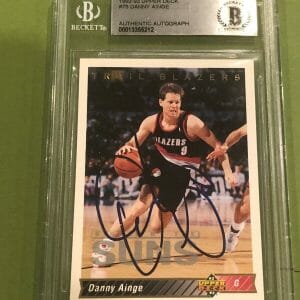 DANNY AINGE Signed 1992-93 UPPER DECK Card #75 Beckett Authenticated BAS