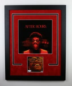 THE WEEKND “AFTER HOURS” AUTOGRAPH SIGNED CUSTOM FRAMED 16×20 DISPLAY ACOA COLLECTIBLE MEMORABILIA