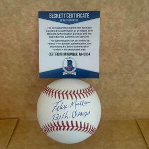 FELIX MILLAN METS 73 N.L. CHAMPS SIGNED AUTOGRAPHED M.L. BASEBALL BAS AA45334