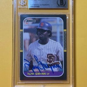 1987 DONRUSS TONY GWYNN #64 AUTHENTIC AUTO BECKETT CERTIFIED HOF