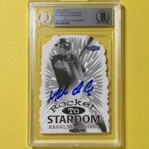 1998 ULTRA MAGGLIO ORDONEZ #2 AUTHENTIC AUTO BECKETT CERTIFIED WHITE SOX