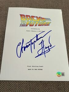 CHRISTOPHER LLOYD SIGNED AUTOGRAPH MOVIE SCRIPT BACK TO THE FUTURE BECKETT BAS D COLLECTIBLE MEMORABILIA