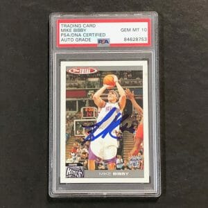 2004-05 Topps Total #25 Mike Bibby Signed Card AUTO 10 PSA Slabbed Kings