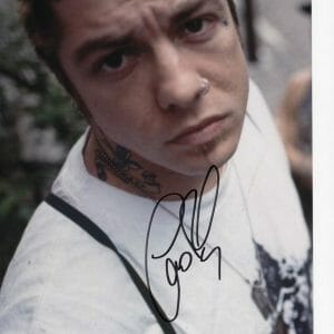 RANCID LARS FREDERIKSEN WHITE SHIRT SIGNED 8X10