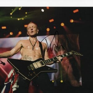DEF LEPPARD PHIL COLLEN PERFORMING ON STAGE SIGNED 8X10