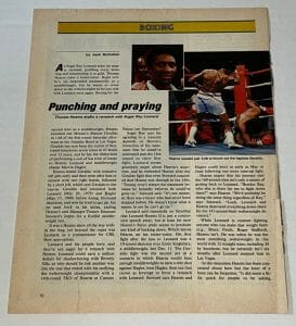 THOMAS HEARNS THE HITMAN SIGNED MAGAZINE PAGE BOXING CHAMP AUTOGRAPHED COLLECTIBLE MEMORABILIA