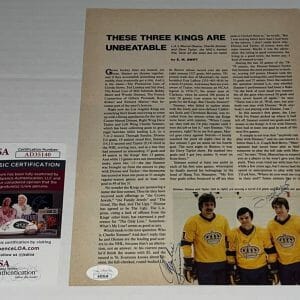 Marcel Dionne, Charlie Simmer & Dave Taylor LA Kings signed Magazine Page JSA