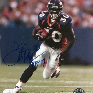 Terrell Davis signed Denver Broncos 8x10 photo autographed W HOF Inscription JSA