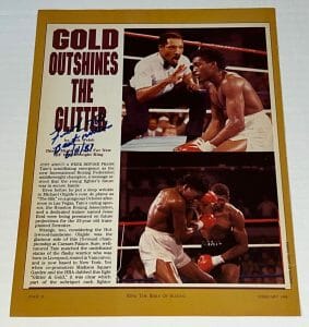 FRANK TATE SIGNED BOXING MAGAZINE PAGE AUTOGRAPHED COLLECTIBLE MEMORABILIA
