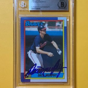 1990 TOPPS DALE MURPHY #750 AUTHENTIC AUTO BECKETT CERTIFIED BRAVES