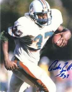 ANDRA FRANKLIN DECEASED #37 MIAMI DOLPHINS SIGNED AUTOGRAPHED 8X10 PHOTO W/COA COLLECTIBLE MEMORABILIA