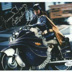 YVONNE CRAIG HAND SIGNED 8x10 COLOR PHOTO BATGIRL ON MOTORCYCLE JSA