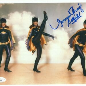 YVONNE CRAIG HAND SIGNED 8x10 COLOR PHOTO SEXY LEGKICK BATGIRL JSA