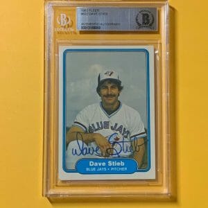 1982 FLEER DAVE STIEB #622 AUTHENTIC AUTO BECKETT CERTIFIED BLUE JAYS
