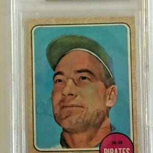 1968 TOPPS CHUCK HILLER PIRATES SIGNED AUTOGRAPHED CARD BECKETT AUTHENTIC