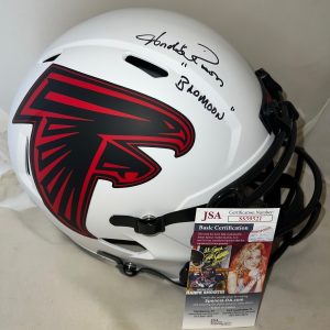 Andre Rison signed Atlanta Falcons Lunar Eclipse F/S Helmet W/ Bad Moon Ins. JSA