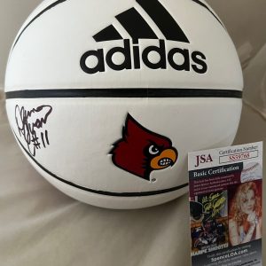 Dana Evans signed Louisville Cardinals Logo Basketball Ball autographed JSA