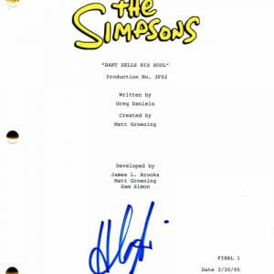 HANK AZARIA SIGNED AUTOGRAPH THE SIMPSONS FULL EPISODE SCRIPT - MOE, APU, RARE!!
