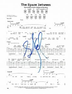 STEFAN LESSARD SIGNED AUTOGRAPH THE SPACE BETWEEN SHEET MUSIC DAVE MATTHEWS BAND COLLECTIBLE MEMORABILIA