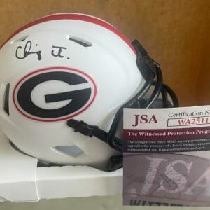 CHANNING TINDALL GEORGIA SIGNED AUTOGRAPHED LUNAR MINI HELMET JSA WA251111