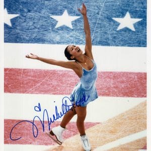 MICHELLE KWAN HAND SIGNED 8x10 COLOR PHOTO+COA GORGEOUS OLYMPIC FIGURE SKATER