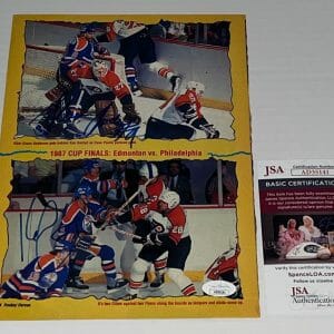 Glenn Anderson & Kevin Lowe signed Edmonton Oilers Magazine Page autographed JSA