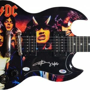 AC/DC Angus Young Signed Epiphone SG Custom Graphics Guitar UACC AFTAL ACOA PSA