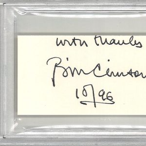 BILL CLINTON SIGNED CUT SIGNATURE PSA DNA 84410086 POTUS 42 IN OFFICE SIGNATURE