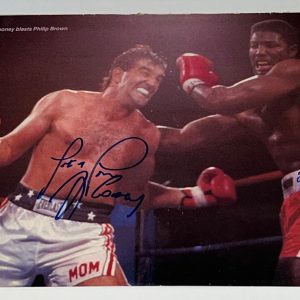 Gerry Cooney & Philipp Brown signed Boxing Magazine Page autographed