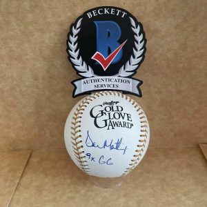DON MATTINGLY 9X GG SIGNED AUTOGRAPHED GOLD GLOVE BASEBALL BECKETT WITNESS