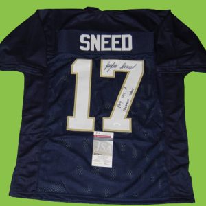 JAYLEN SNEED signed (NOTRE DAME FIGHTING IRISH) PLACT BLUE XL jersey JSA Witness