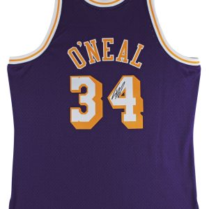 Lakers Shaquille O'Neal Signed Purple Mitchell & Ness 1996-97 HWC Jersey BAS Wit