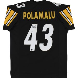 Troy Polamalu Authentic Signed Black Pro Style Jersey Autographed BAS Witnessed