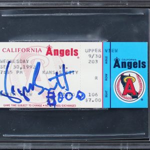 Royals George Brett "3000" Authentic Signed Sep 30, 1992 Ticket Stub BAS Slabbed