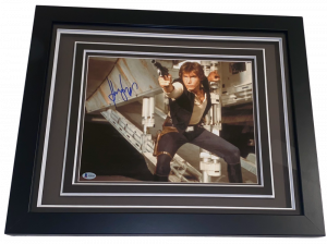 HARRISON FORD HAN SOLO SIGNED 11X14 FRAMED PHOTO STAR WARS AUTOGRAPH BECKETT LOA COLLECTIBLE MEMORABILIA