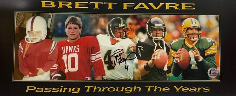 BRETT FAVRE Signed Autograph 7.5x18 Photo Passing Through The Years ...