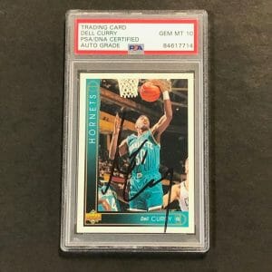 1993-94 Upper Deck Basketball #3 Dell Curry Signed Card AUTO 10 PSA/DNA Slabbed